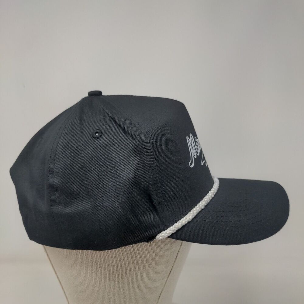 Michigan Snapback Rope Hat Black OSFM Adjustable 5 Panel Hit - Picture 4 of 7